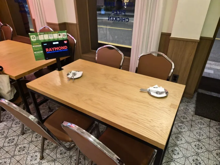 View of the restaurant with the hip open kitchen visible