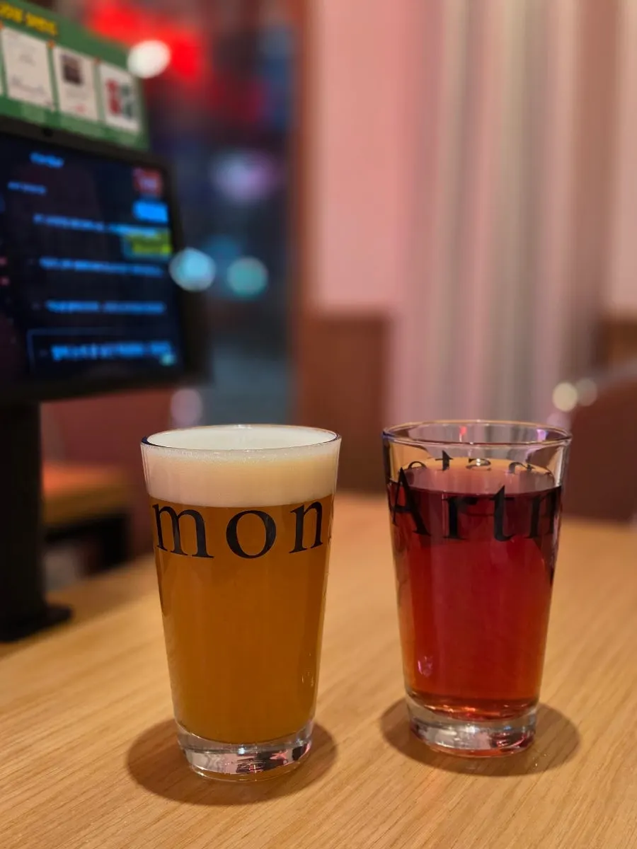 Close-up of freshly served cold craft beer