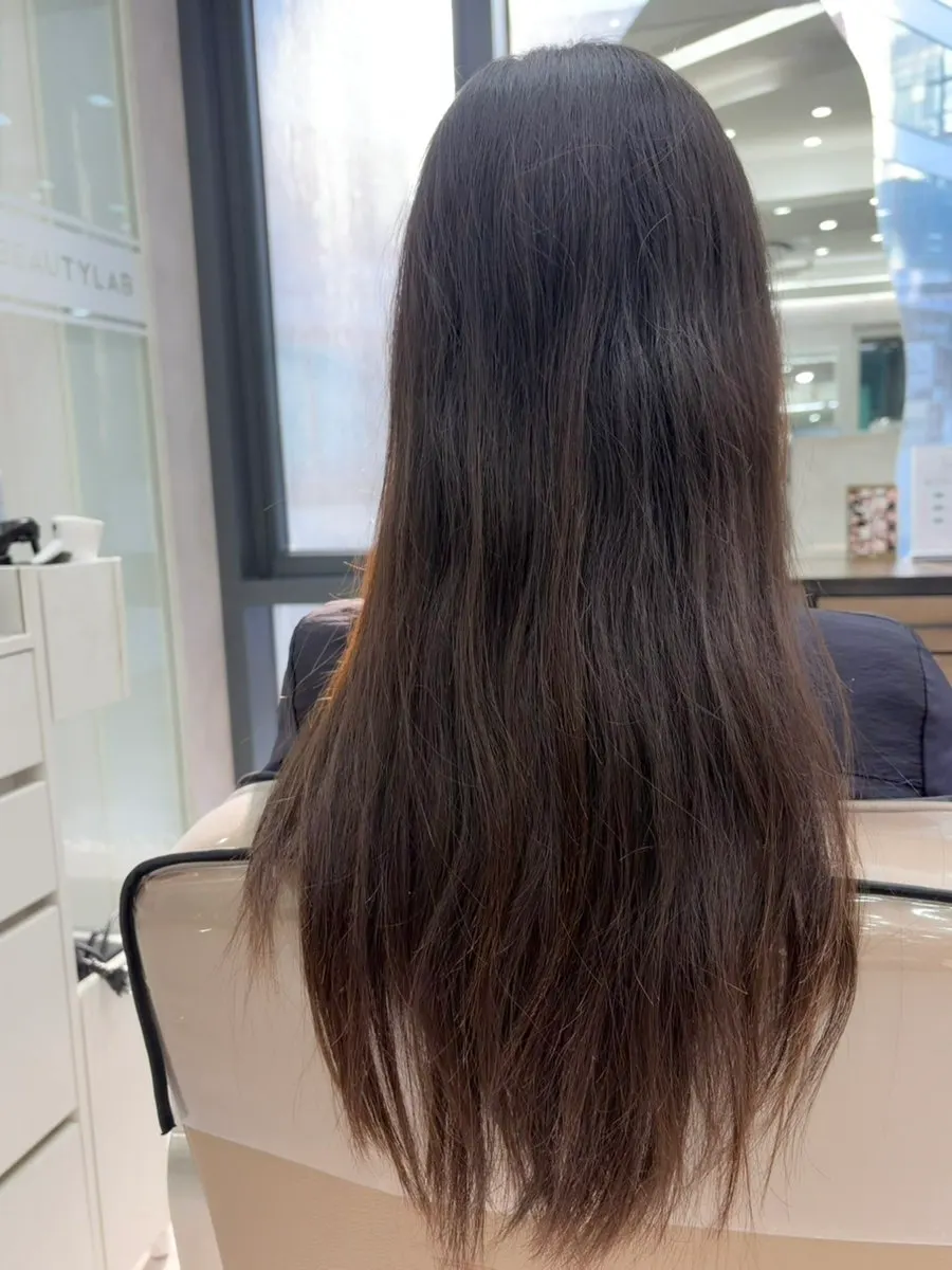 Before-and-after comparison of the Re-born magic setting perm