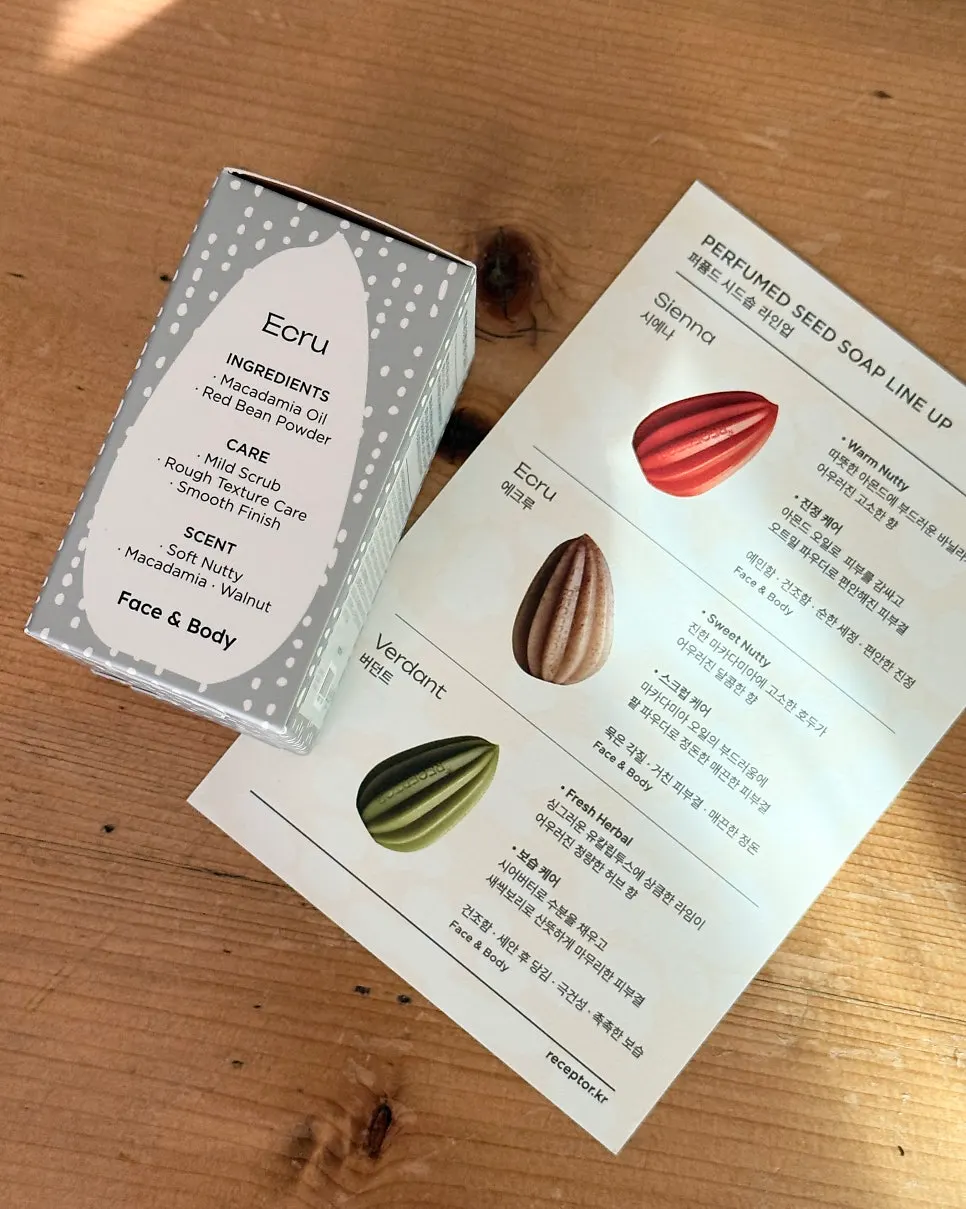 Seed-shaped soap held in hand