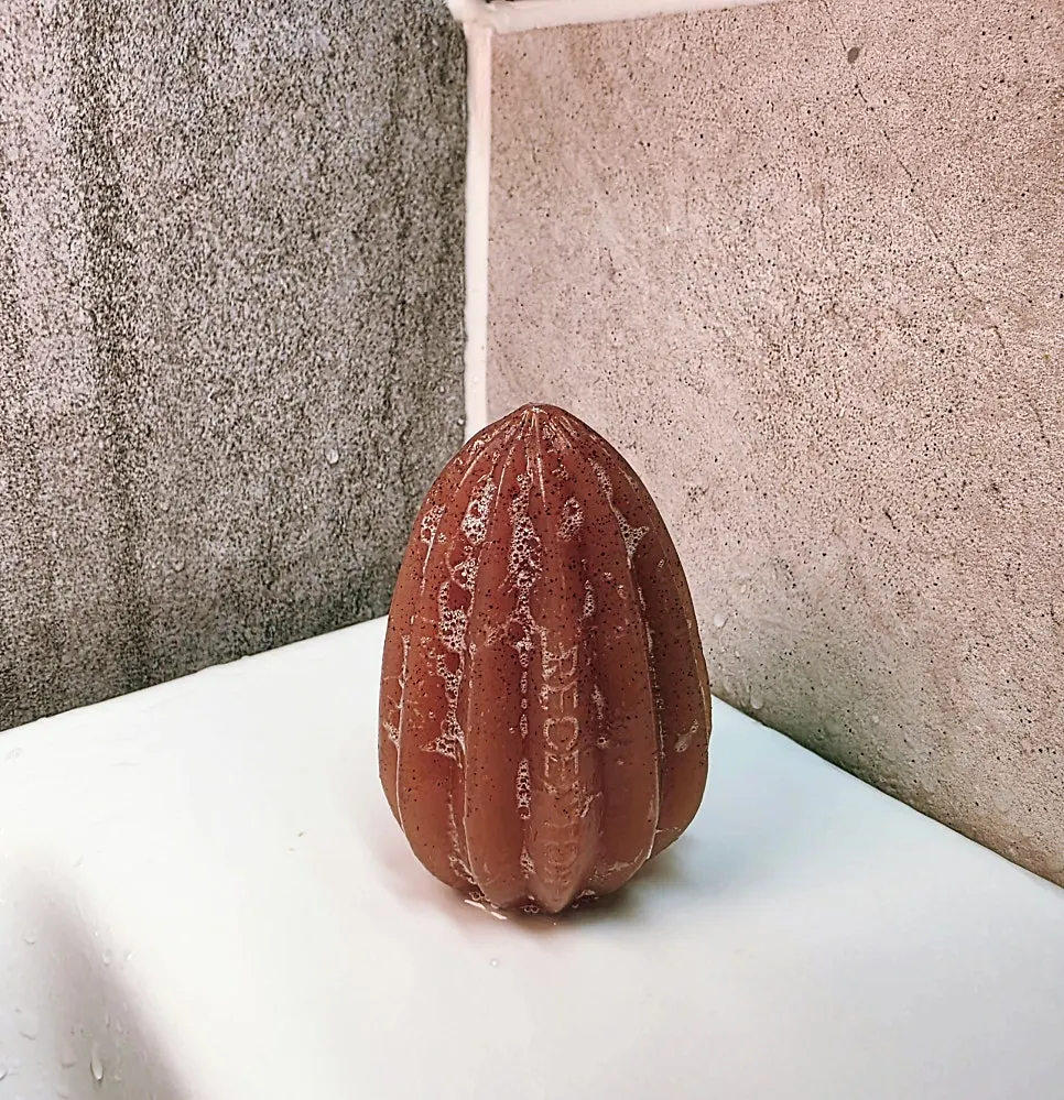 Perfumed seed soap placed in the bathroom