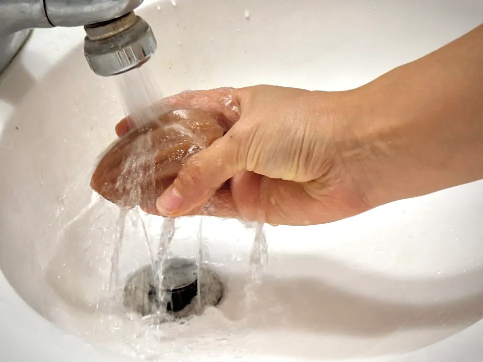 Using the seed soap with a light, low lather