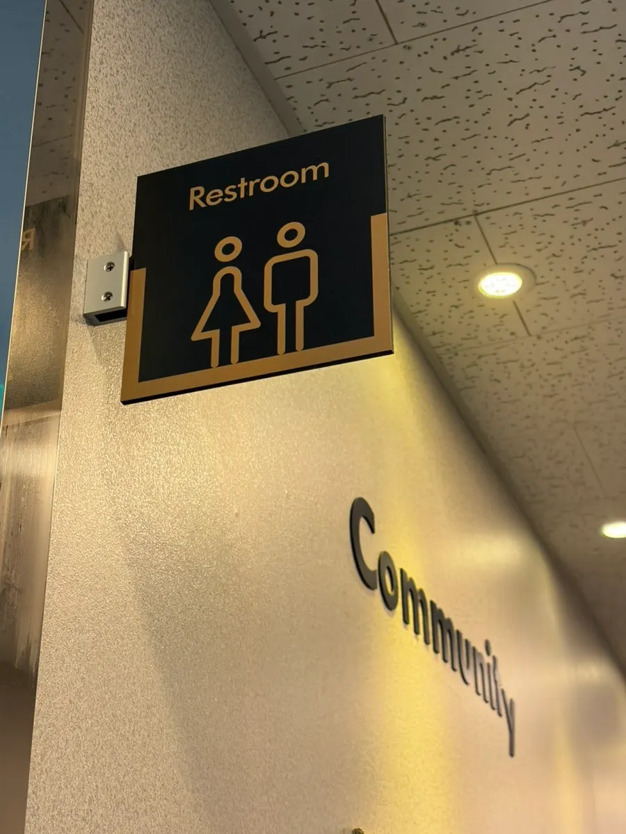 Clean indoor restroom