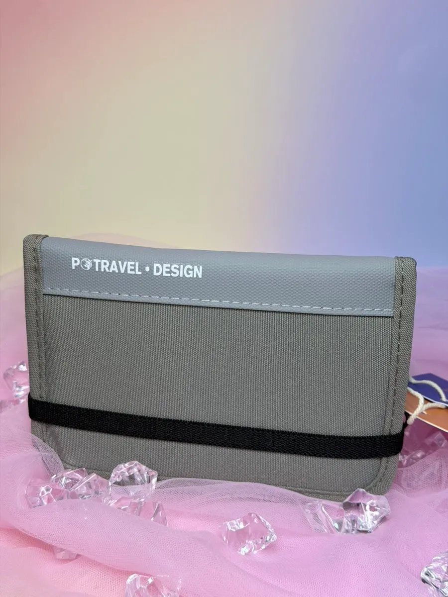 Exterior of an RFID passport bag worn while traveling