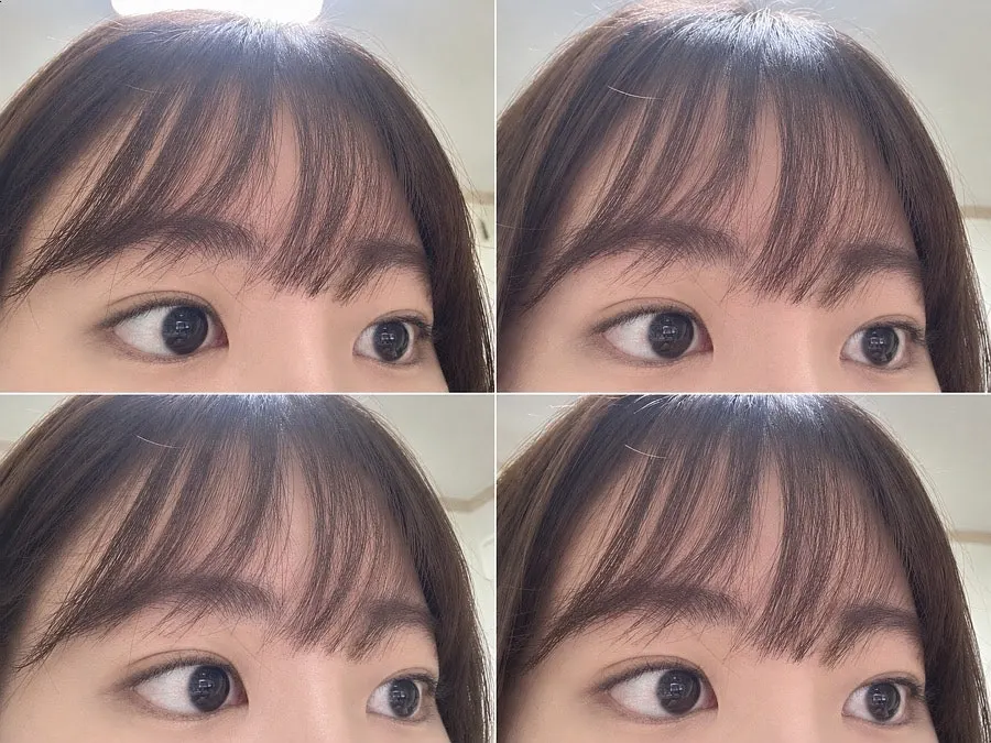 Lashes drooping downward before the perm
