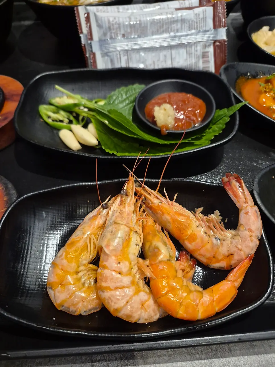 Plate of plump shrimp served as a basic side dish