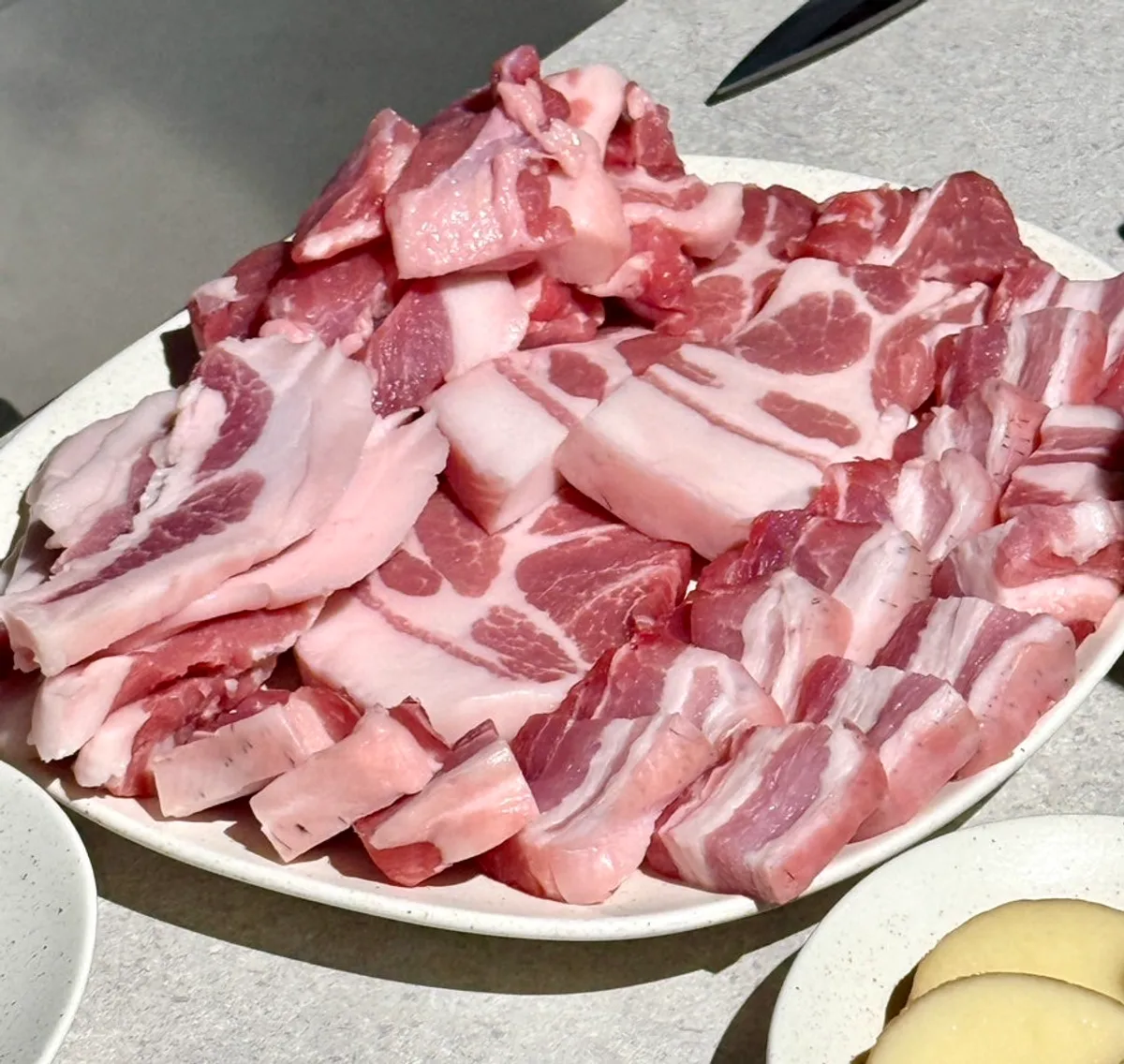 The four-cut platter: black belly, black pork neck, black special cut and black gabri