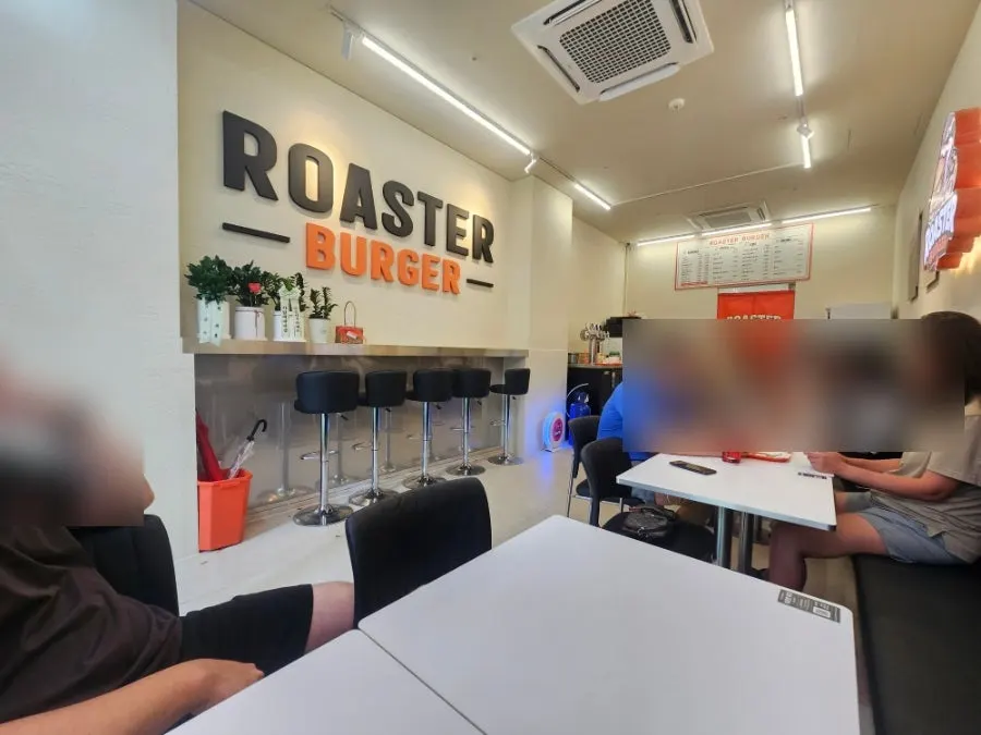 Seating layout inside Roaster Burger