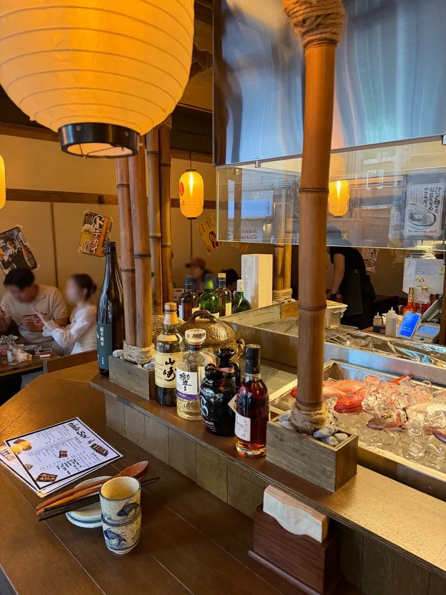 Interior of Robata Sobeu under warm lighting