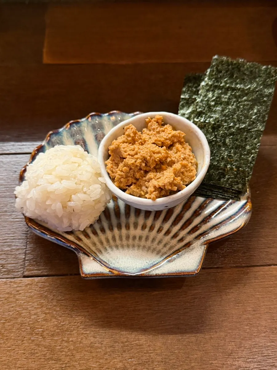 A plate of the ankimo ordered as an extra