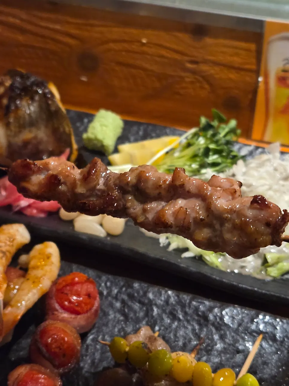 Mixed skewer set arranged for sharing between two people