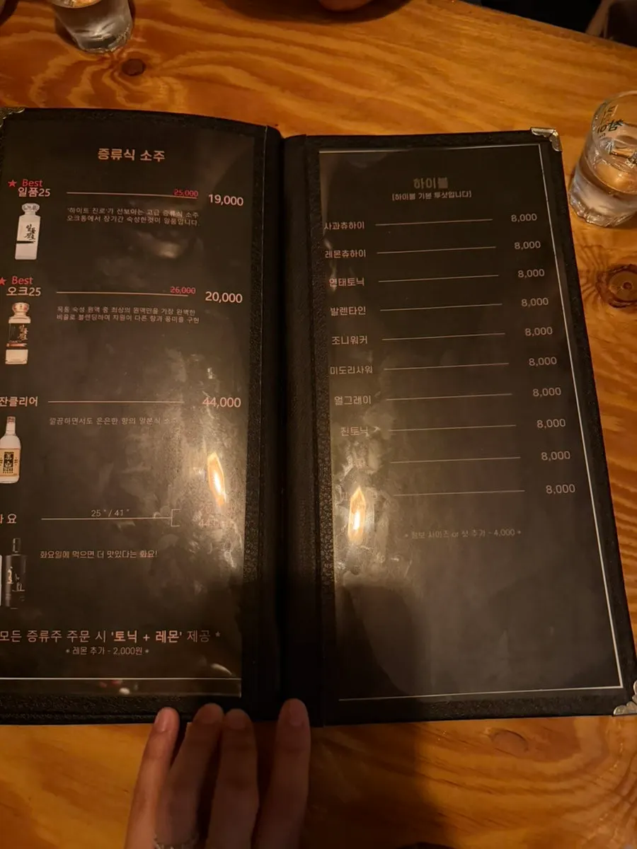 Menu guide for individual skewer items