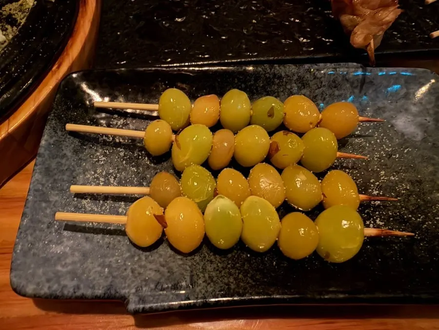 Table with several types of skewers laid out