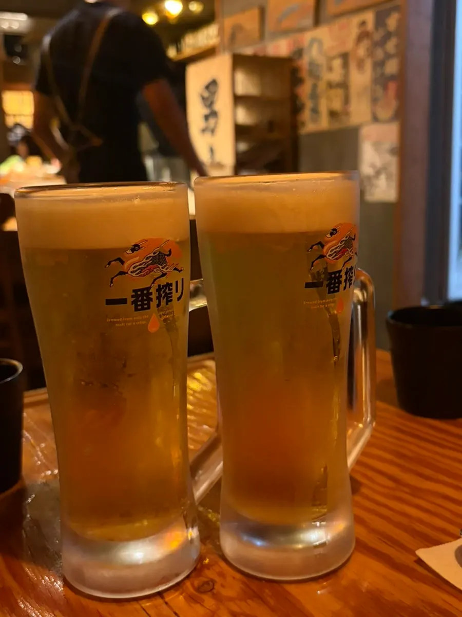 Kirin draft beer in a glass