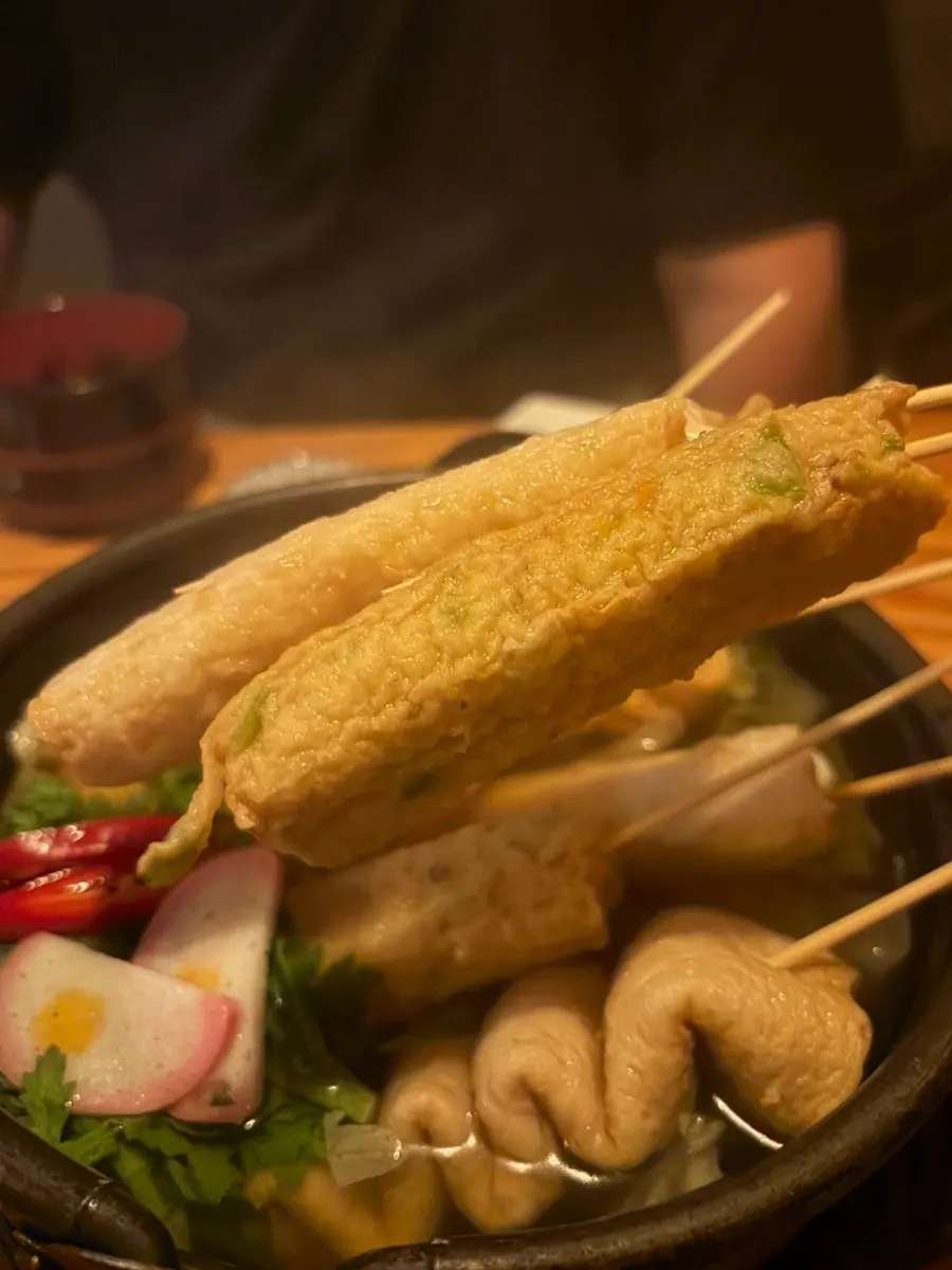 Oden nabe filled with various fish cakes