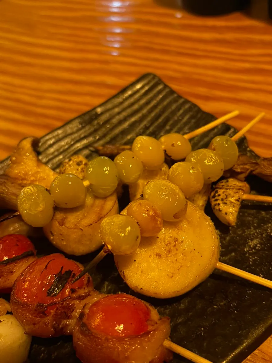 Moist mushroom skewer