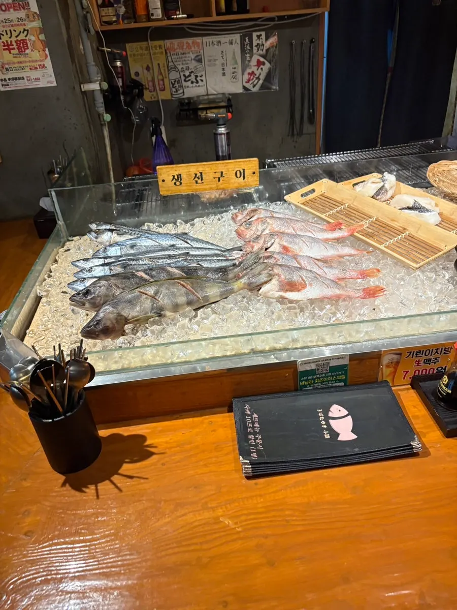 Fish aging fridge inside the restaurant