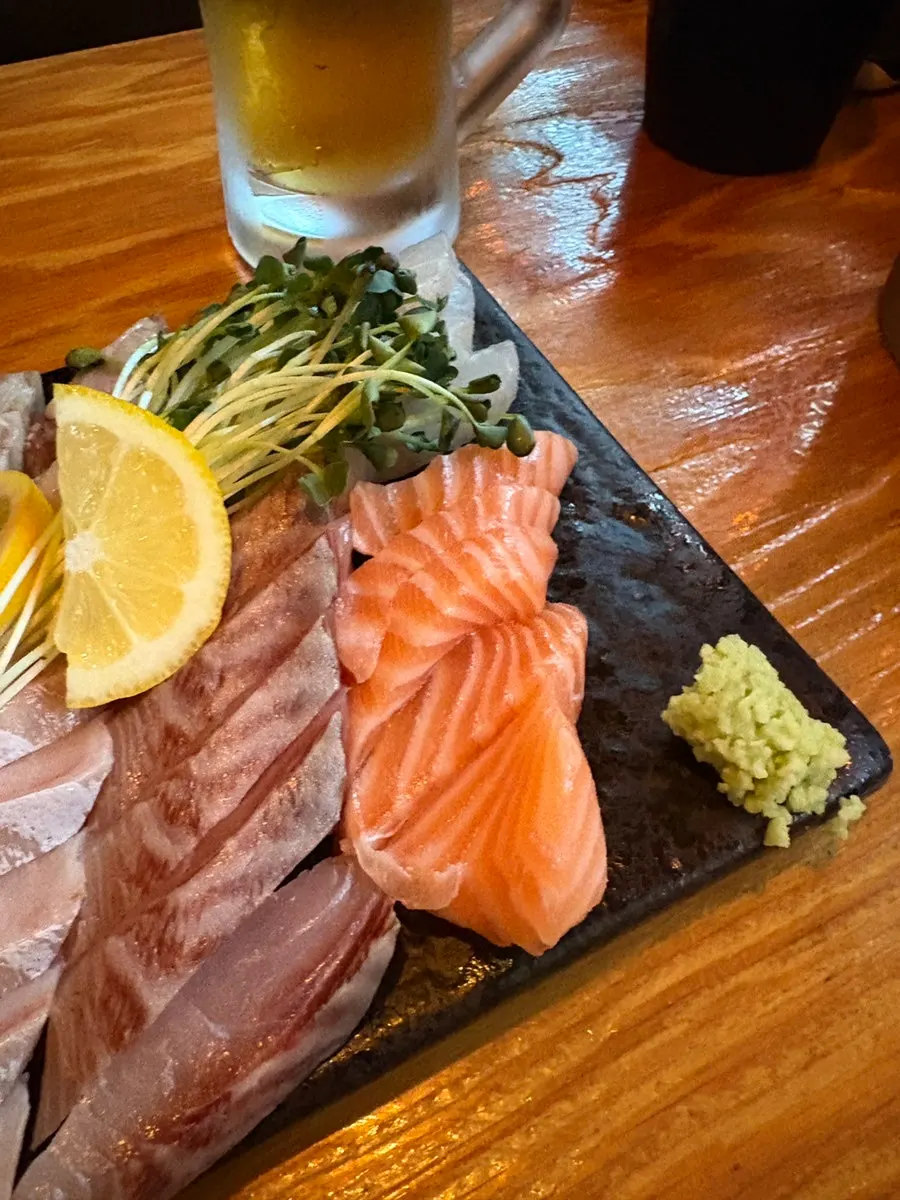 Plate of thick-cut sashimi slices