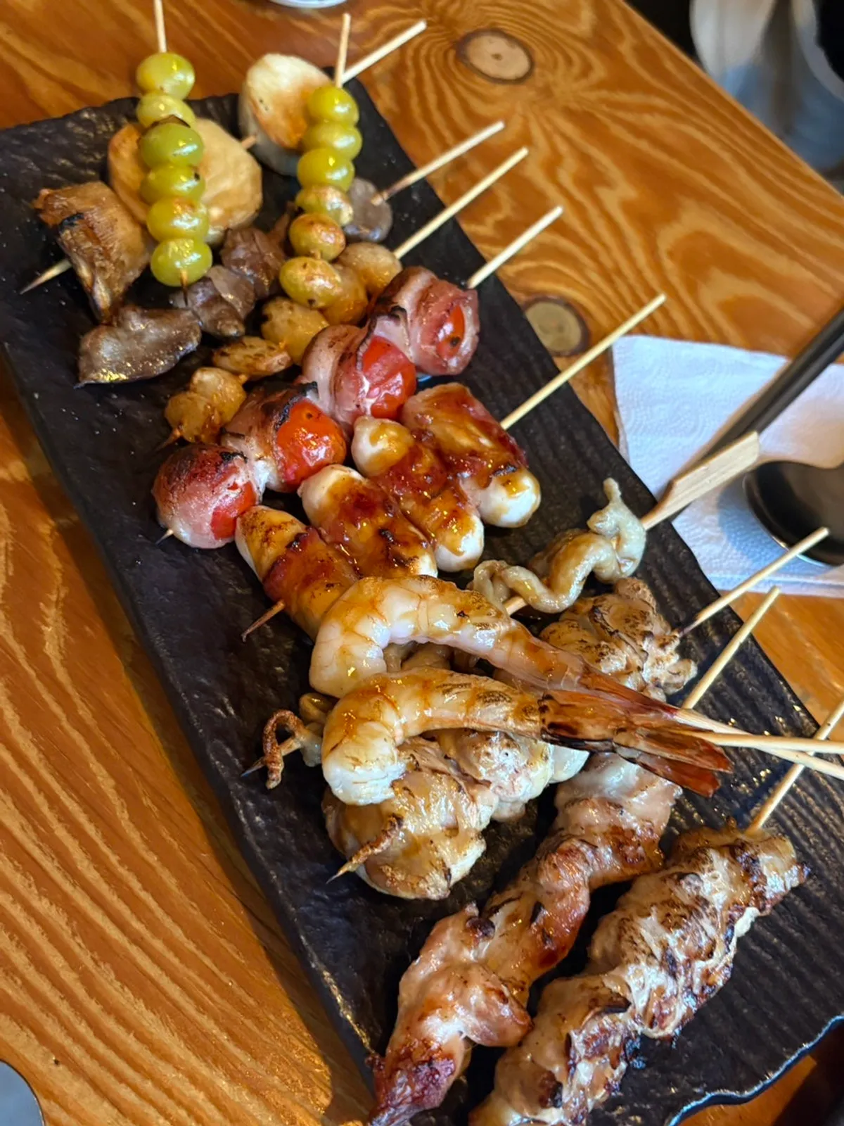 Generous assorted skewer platter at Robatayaki Sodam