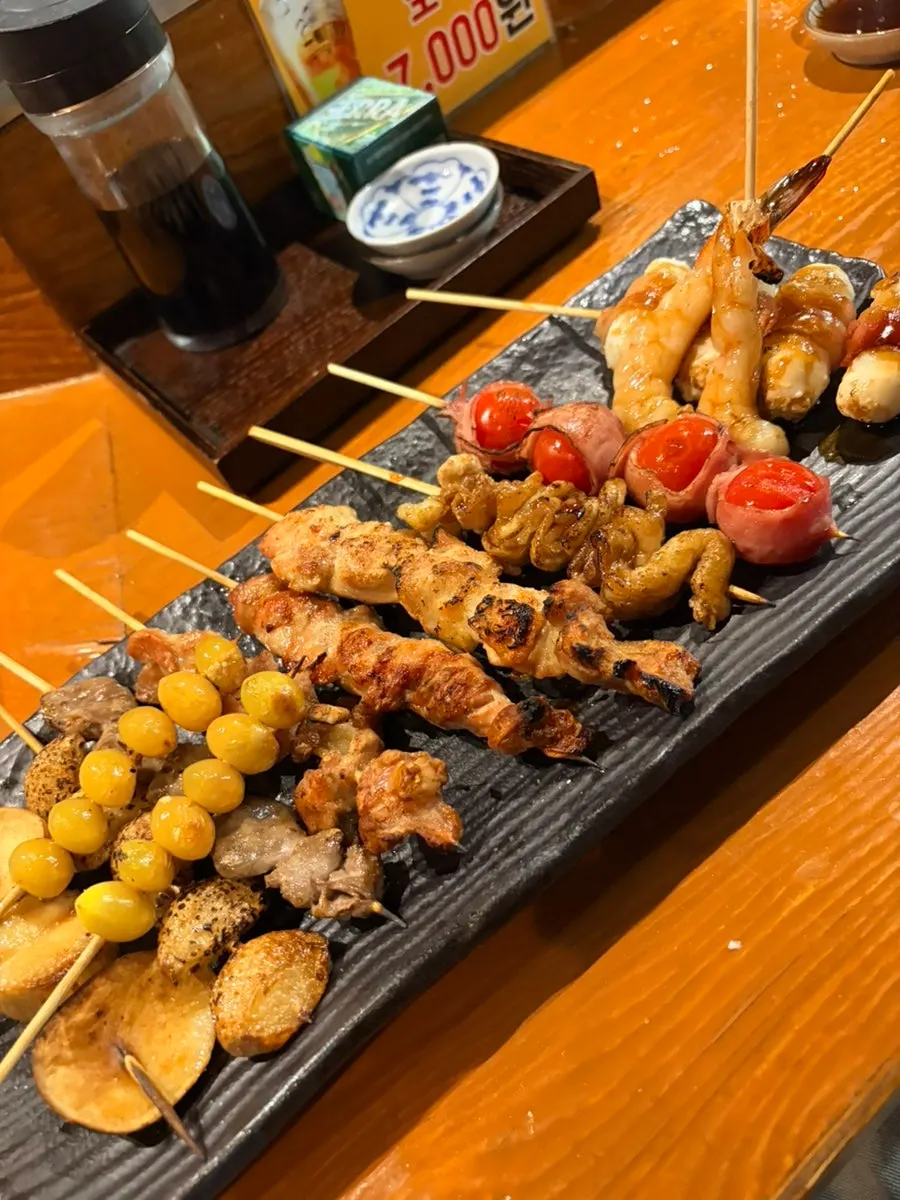 은행 마늘 꼬치와 베이컨토마토 꼬치