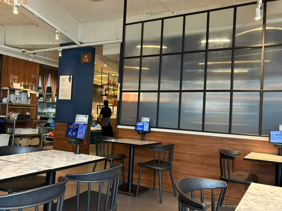 The inner seating area of the restaurant