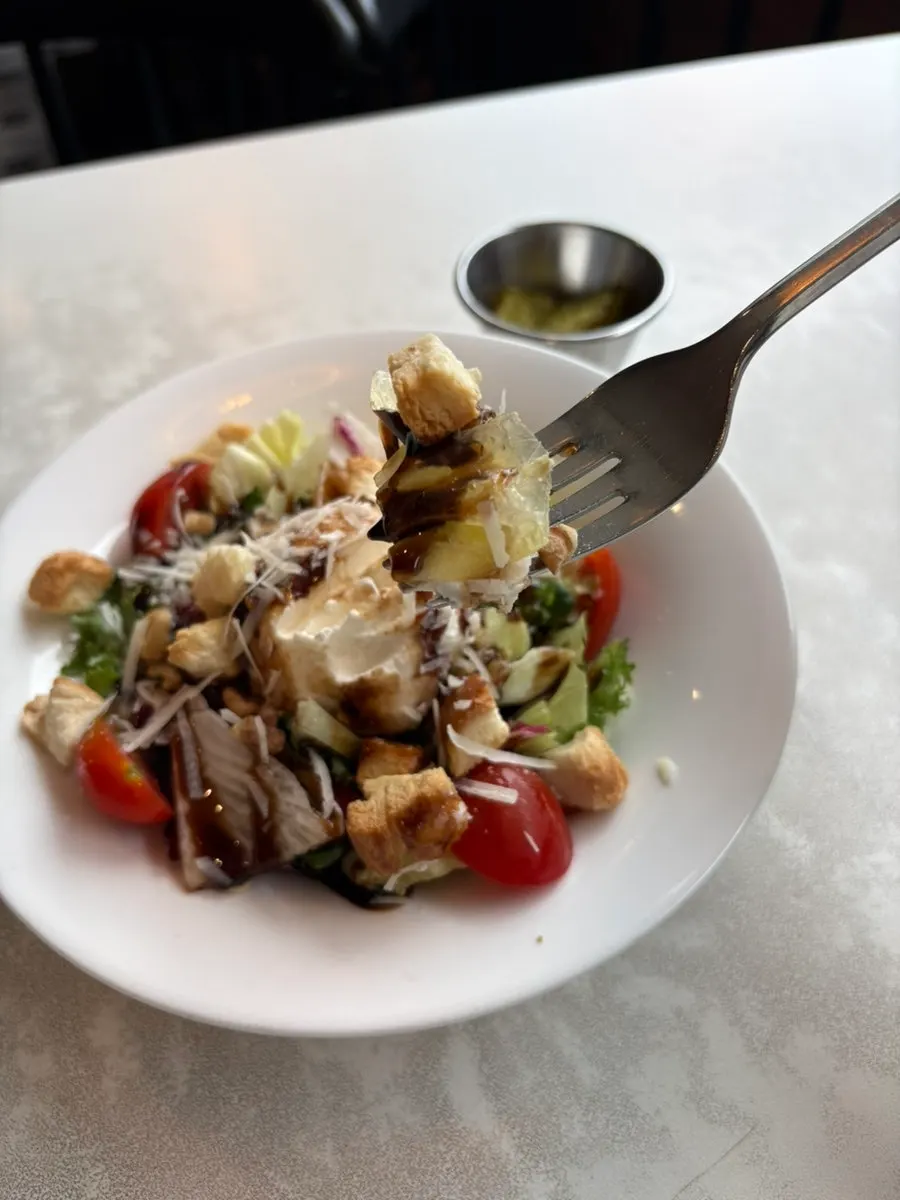 The ricotta cheese salad placed on the table alongside the pasta