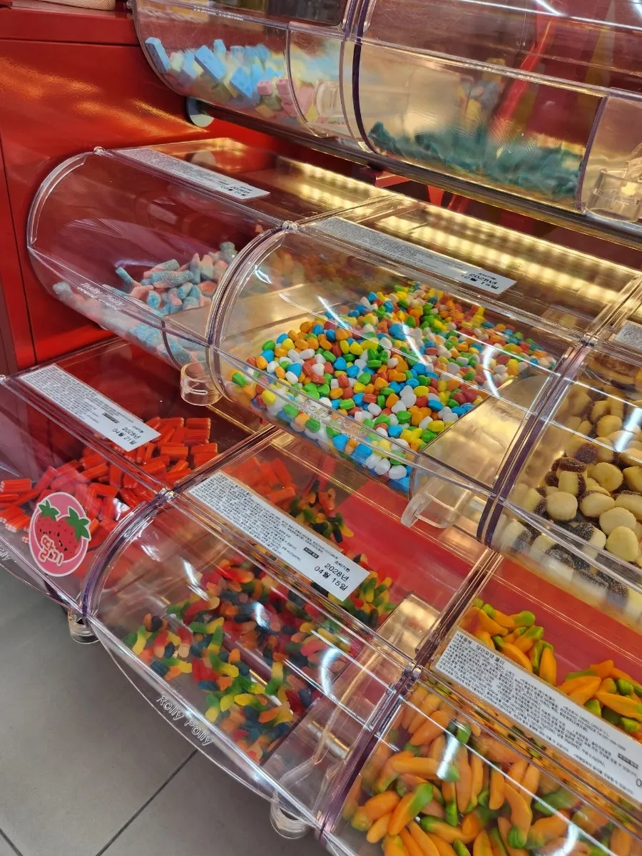 Jelly bins labeled with expiration dates and ingredients