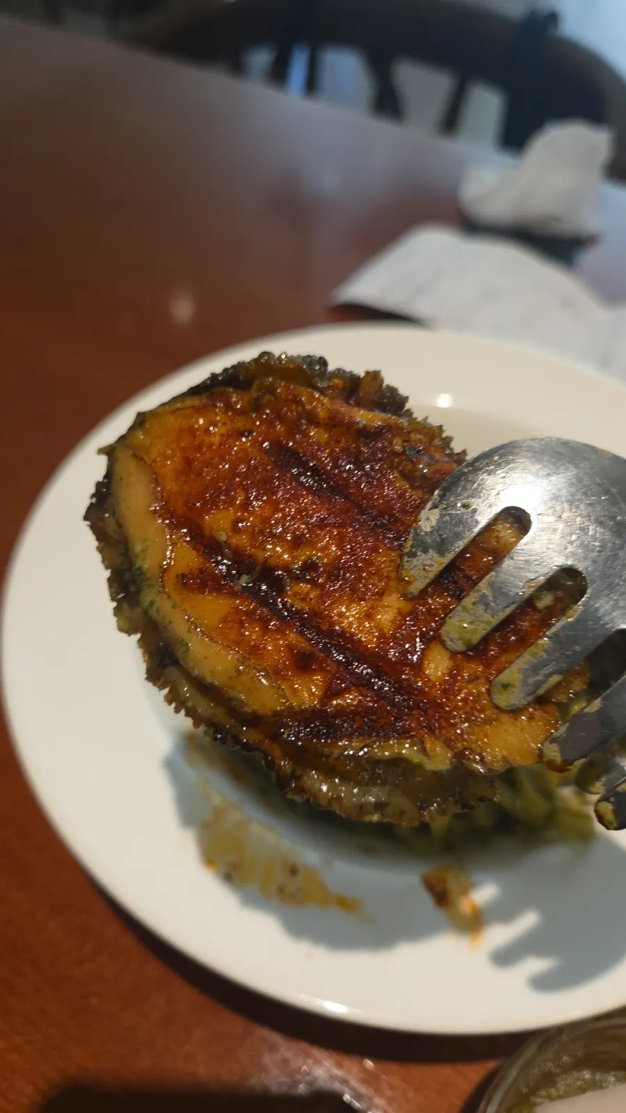 Linguine coated in abalone gonad sauce