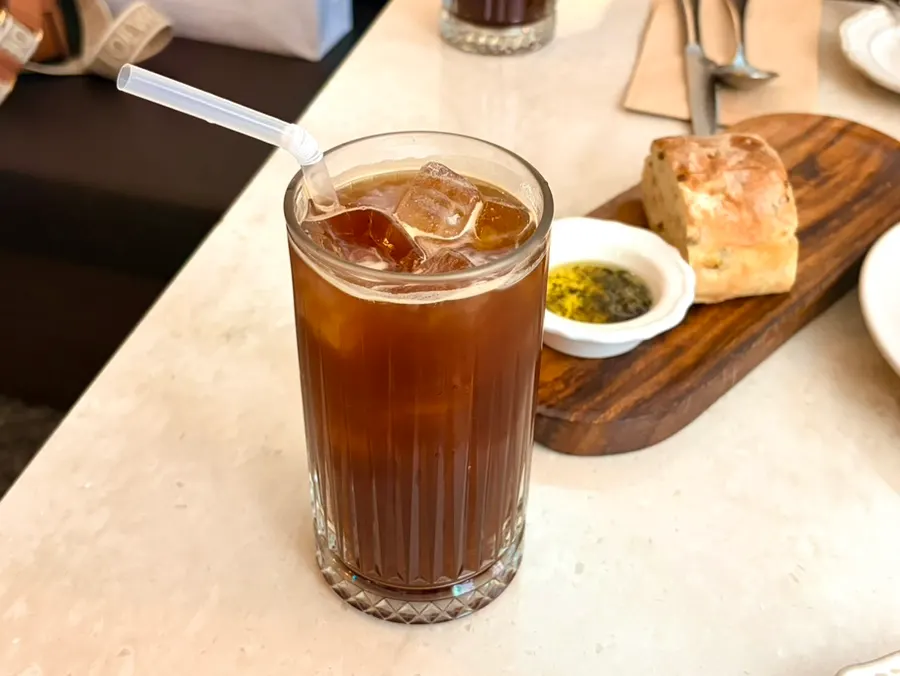 Iced Americano enjoyed with the meal