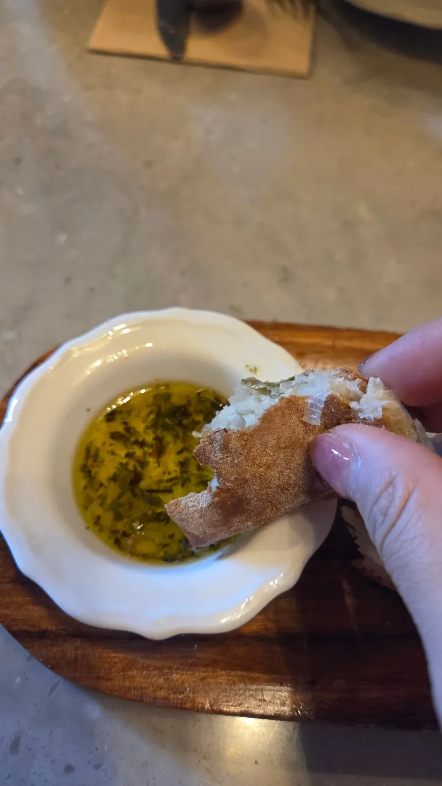 Roti ciabatta daun bawang
