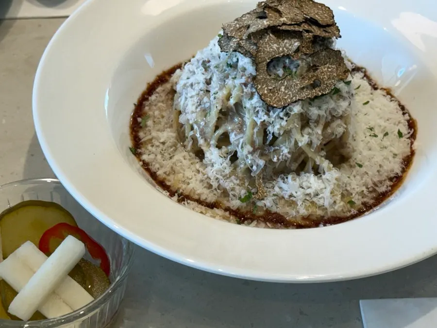 Fresh truffle Korean beef white ragu pasta