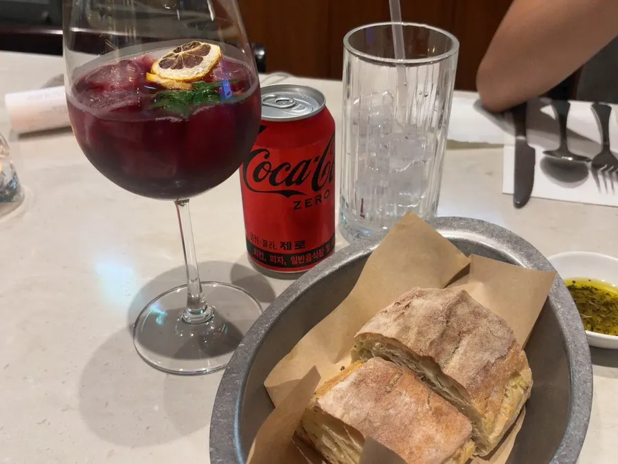A glass of sangria on the table