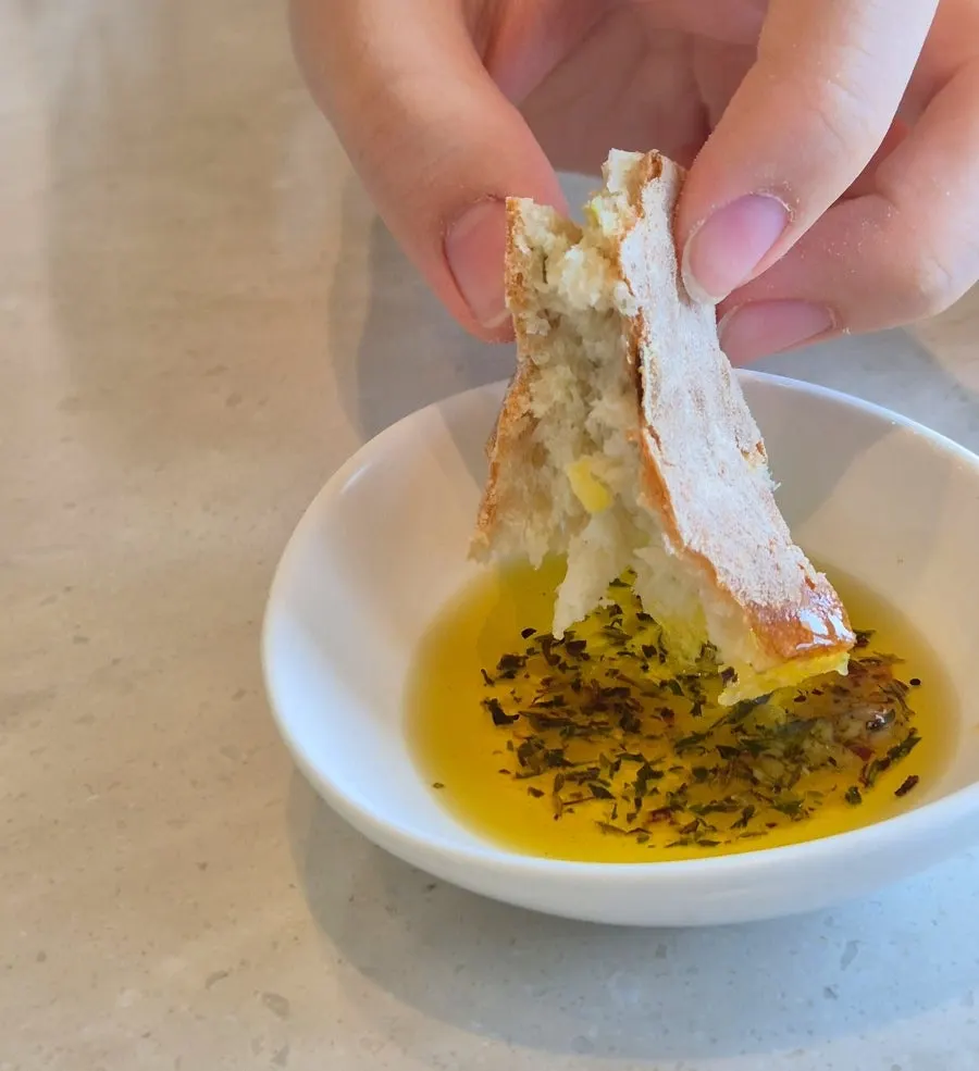 Cross-section of the pre-meal bread