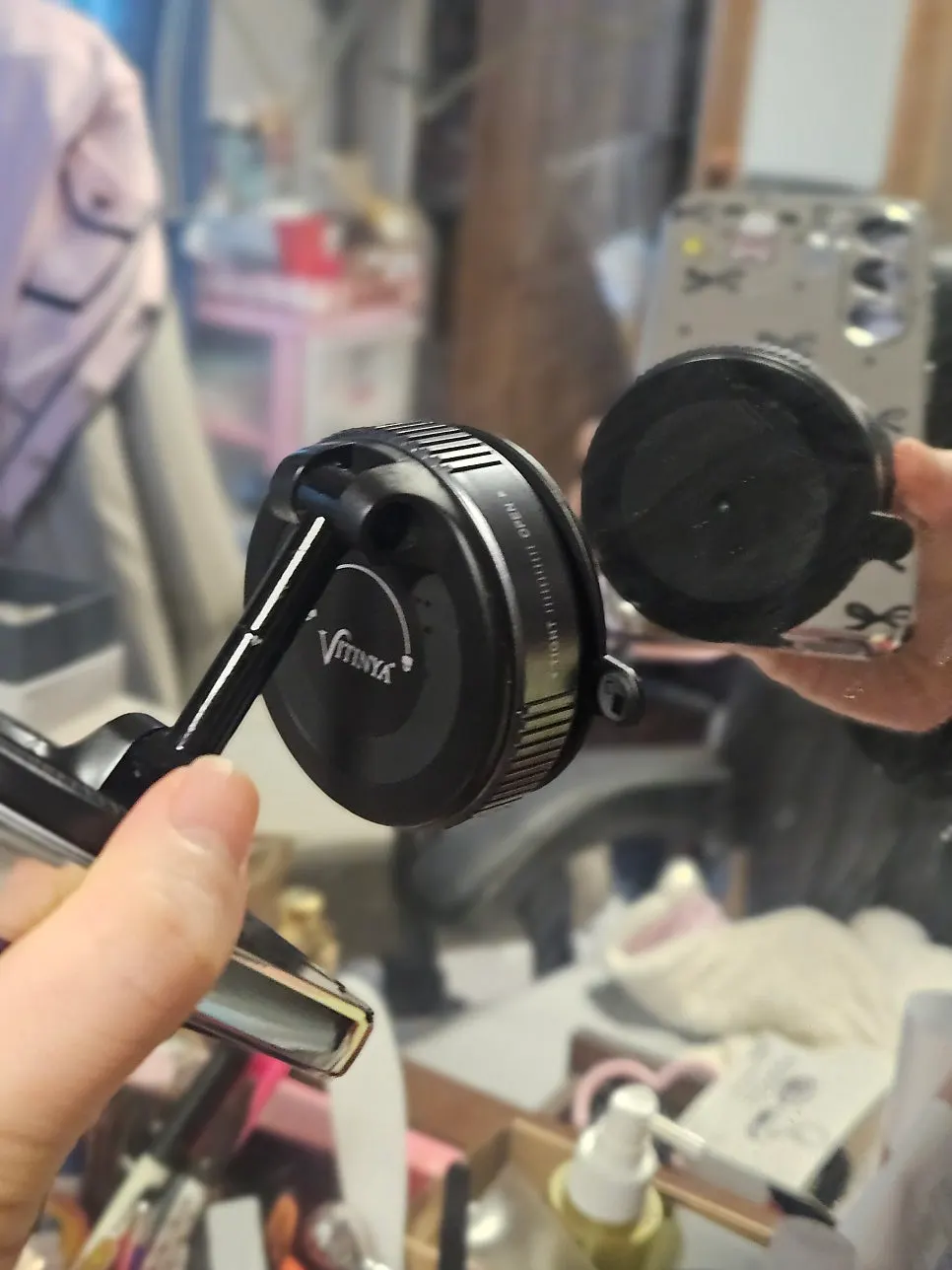 Car mount holding a phone securely