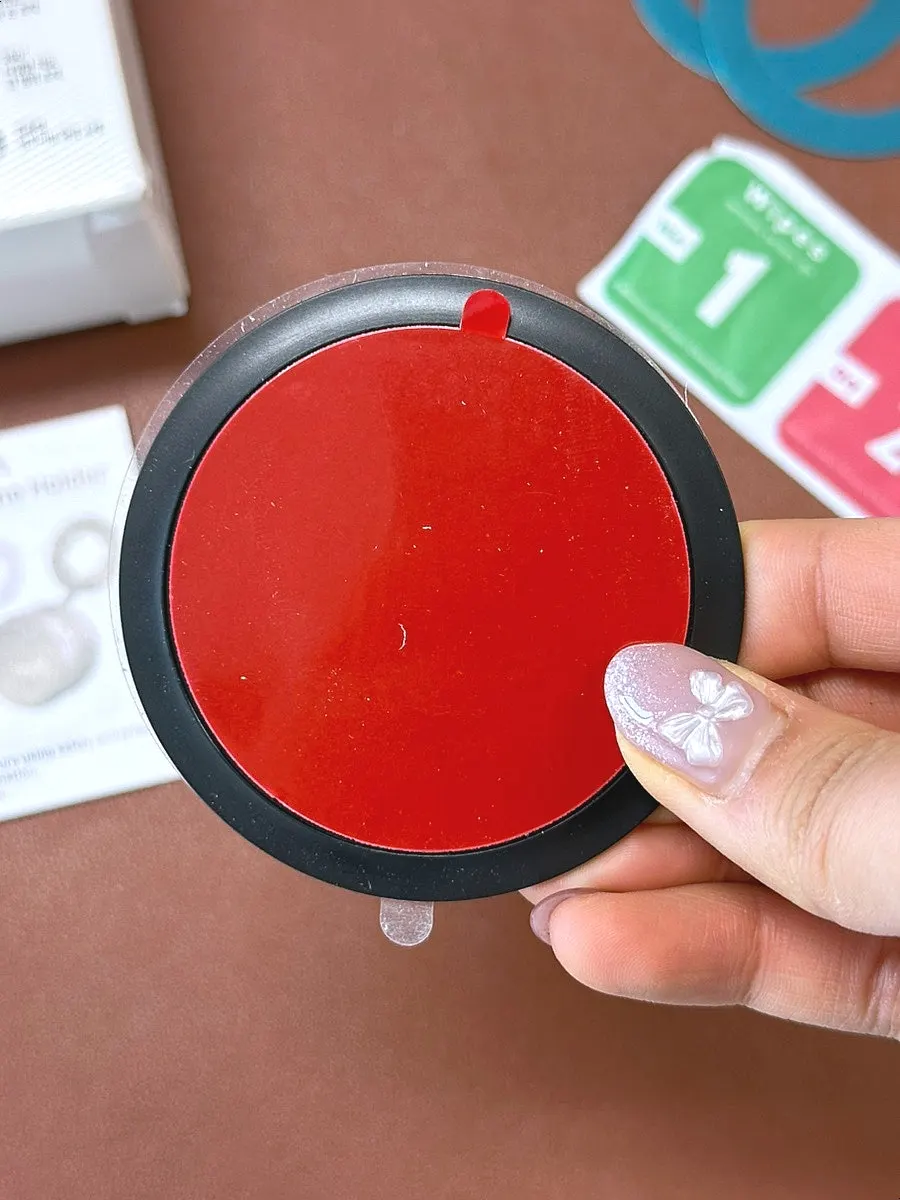 Included magnetic ring and adhesive tape