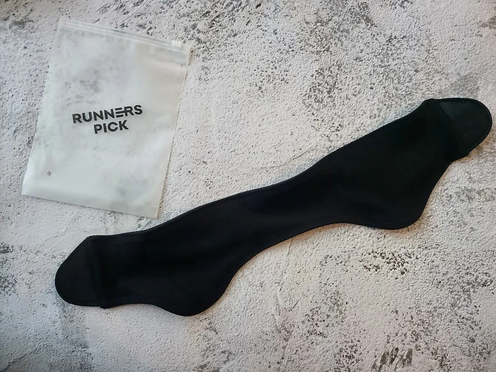 Black ear warmers with a printed logo