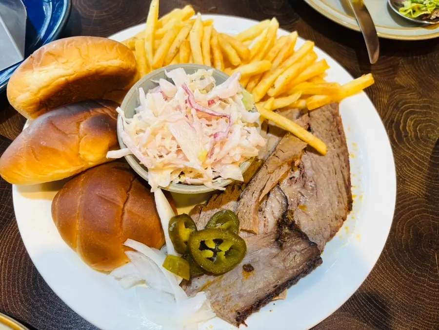 Close-up of thoroughly smoked BBQ meat