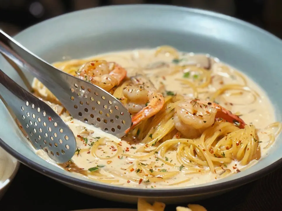A plate of creamy Toowoomba pasta