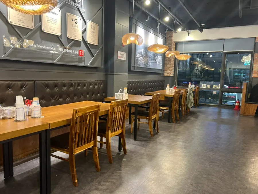 Spacious seating inside the restaurant
