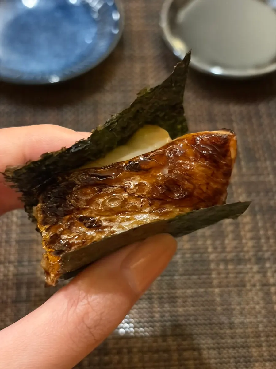 Lightly torched grunt fish sushi