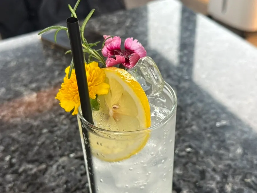 Lemon squish served alongside the food