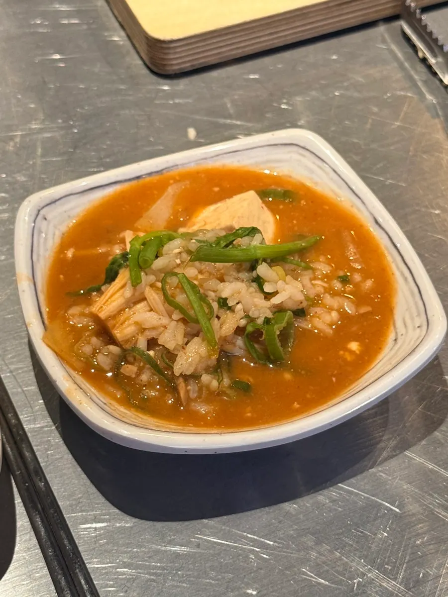A bowl of seafood doenjang sulbap