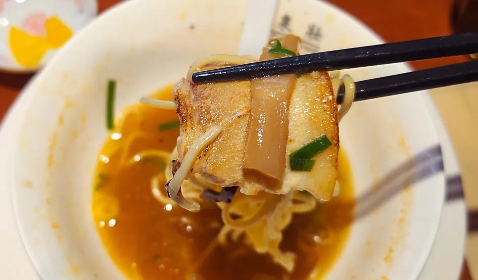 Char siu topping on the Asari ramen