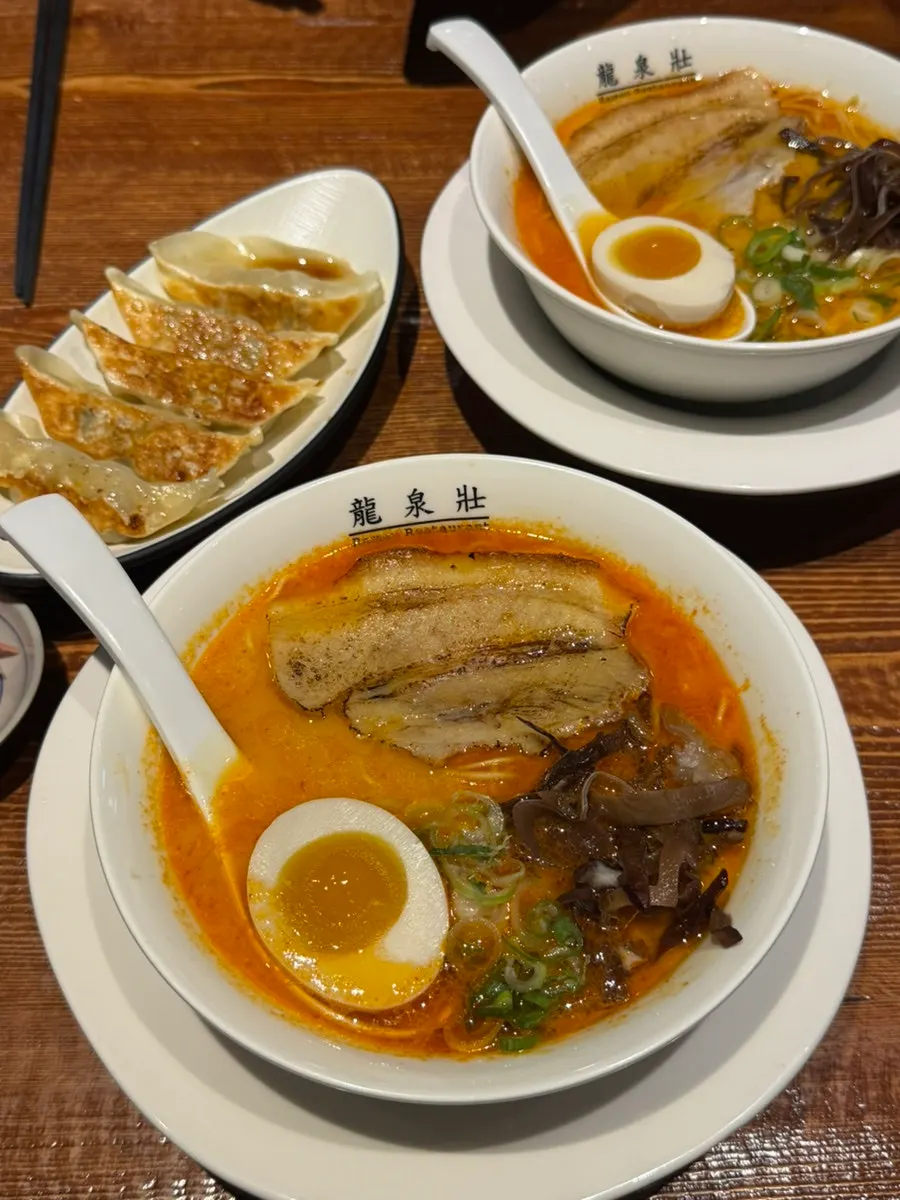 A bowl of Ryusenso Kara spicy tonkotsu ramen