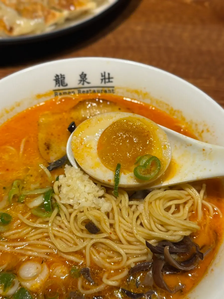 Noodles lifted up from the Ryusenso Kara ramen