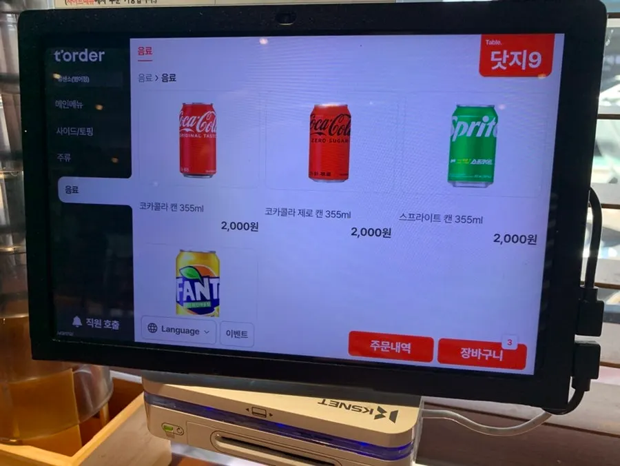 Panduan menu yang ditempatkan di toko