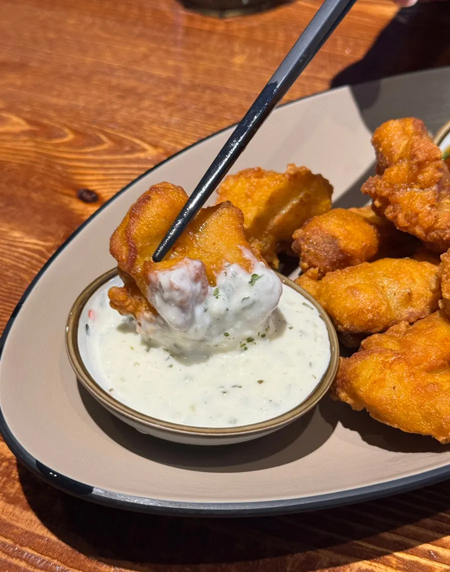 Karaage served with two dipping sauces
