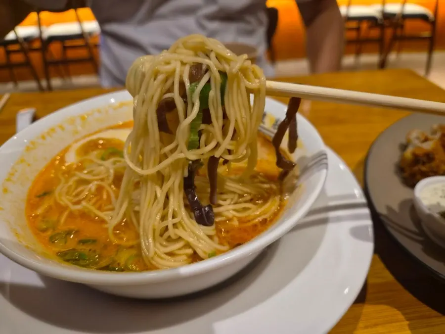 Lifting up the firm noodles