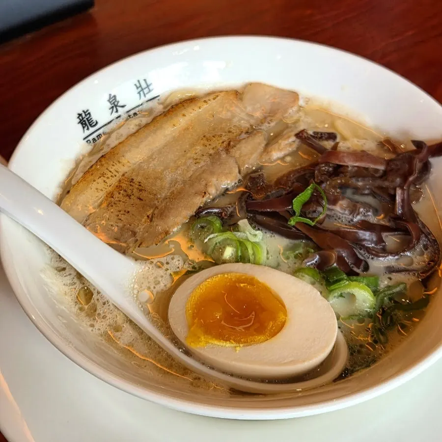 Ryusenso tonkotsu ramen with milky broth