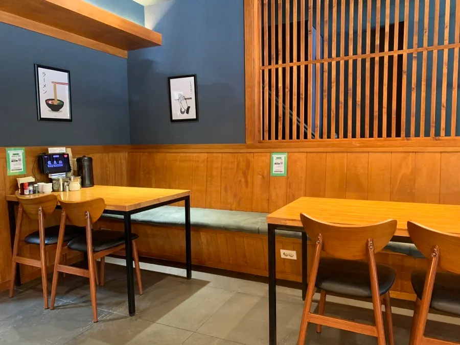 Bar counter seats ideal for solo dining